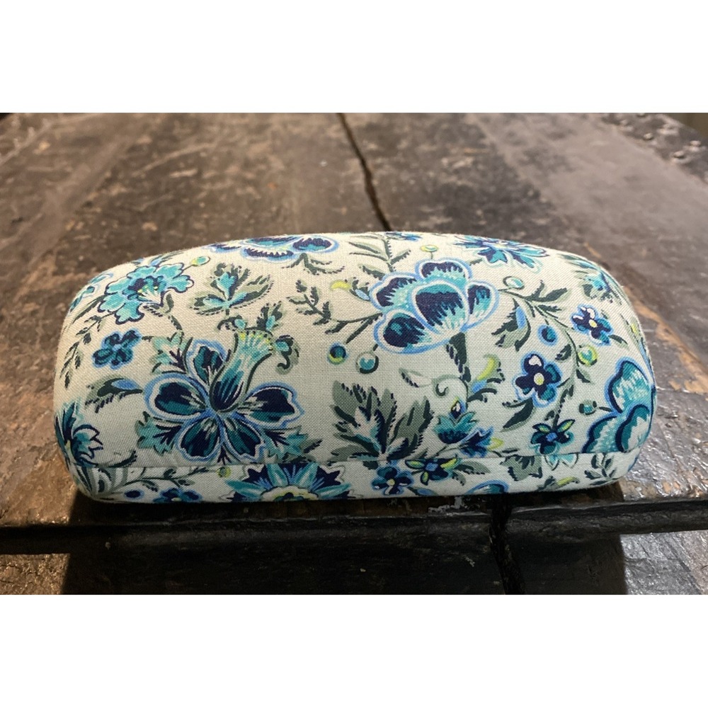 Vera Bradley Floral Hard Frame Teal Cloth Eyeglass Case - Picture 2 of 7